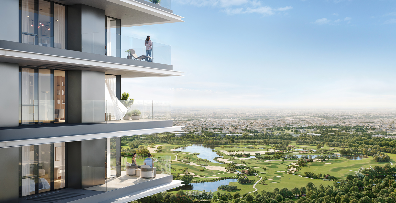Altan — apartment balconies overlooking the golf course (Emaar)